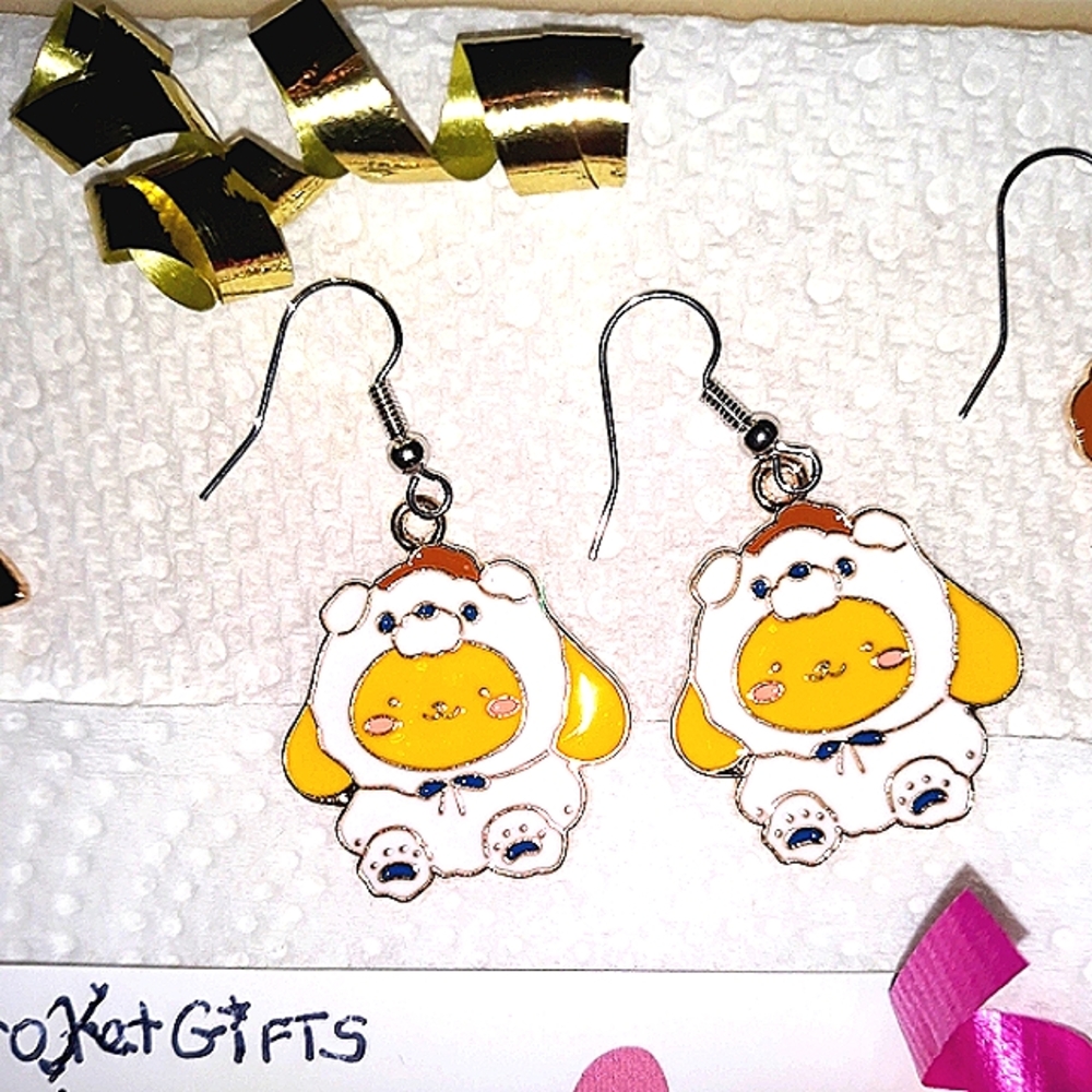 NEW Hello Kitty & Friends Yellow Kuromi Dangle Earrings NWT